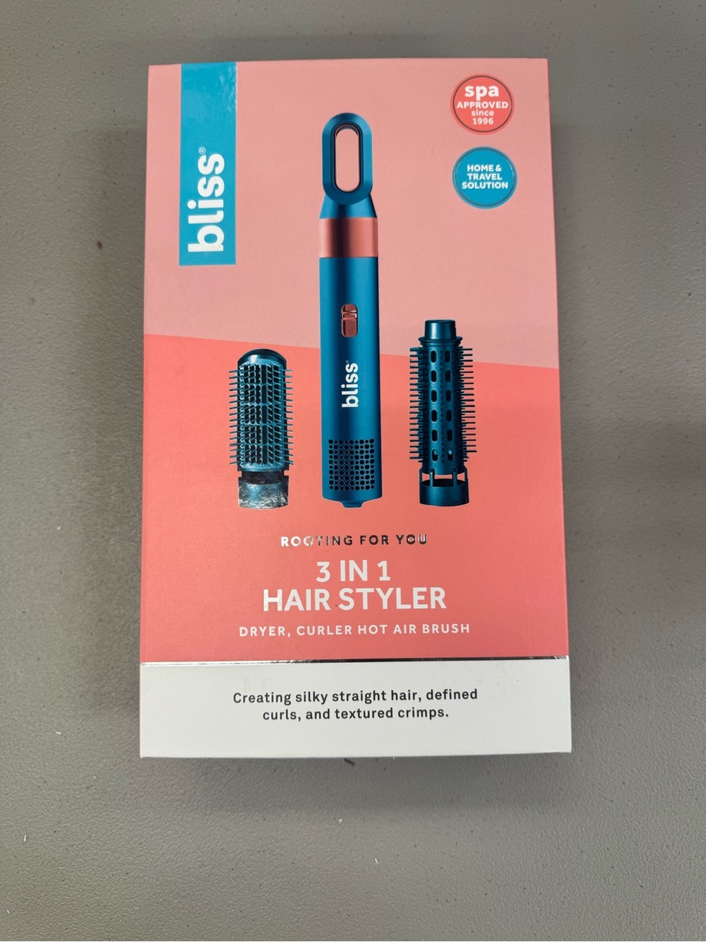 Bliss 3-in-1 Hair Styler - Blue with Rose Accent